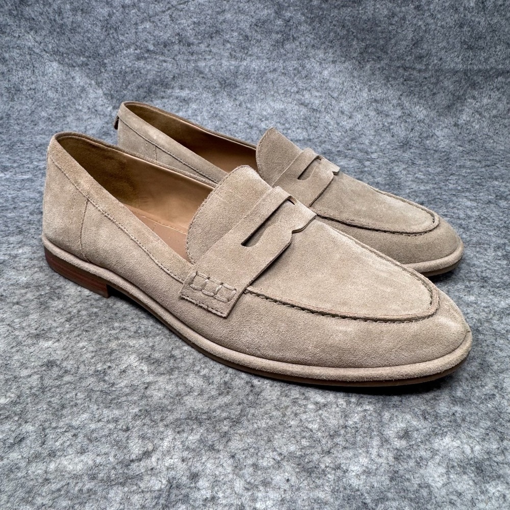 Sam Edelman Suede Penny Loafers Womens size 8 Shoes Beige Preppy Academia